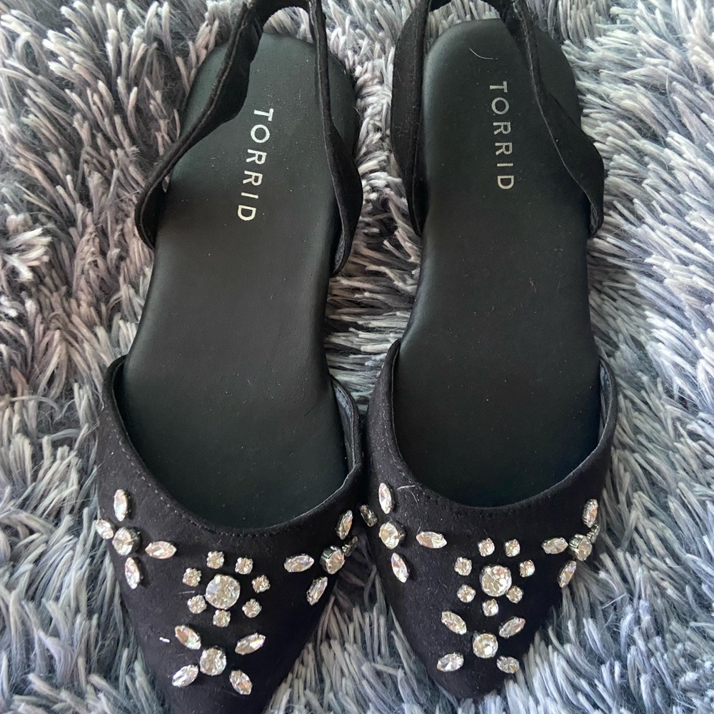 Fancy never worn sling back flats